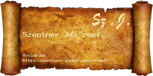 Szentner József névjegykártya