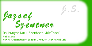 jozsef szentner business card